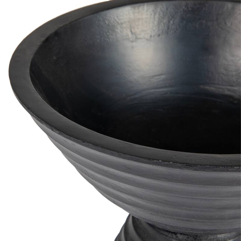 Round Mango Wood Footed Bowl
