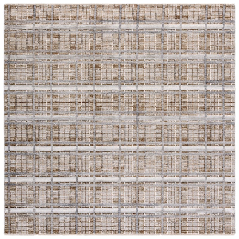 SAFAVIEH Finley Metella Geometric Rug - 6'7" Square - Beige/Grey