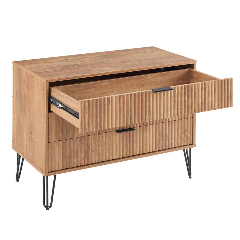 Manhattan Comfort 2-Piece Dumbo Modern Standard 3-Drawer Dresse 2.0 Nightstand Set