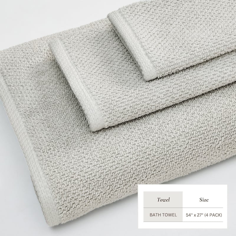 100% Cotton Acacia Collection Ultra Absorbant Popcorn Bath Towels