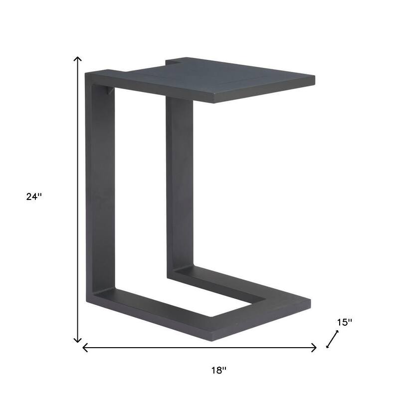 18" Black Aluminum Outdoor Side Table