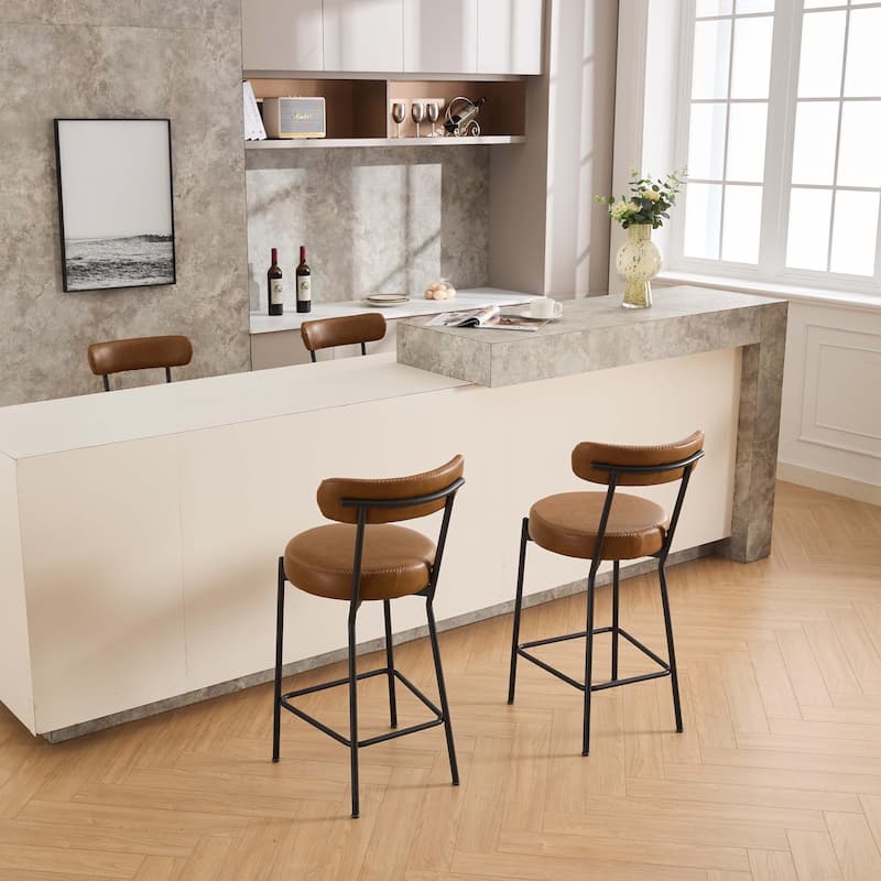 27" Modern Counter Stools Set of 2 - Brown