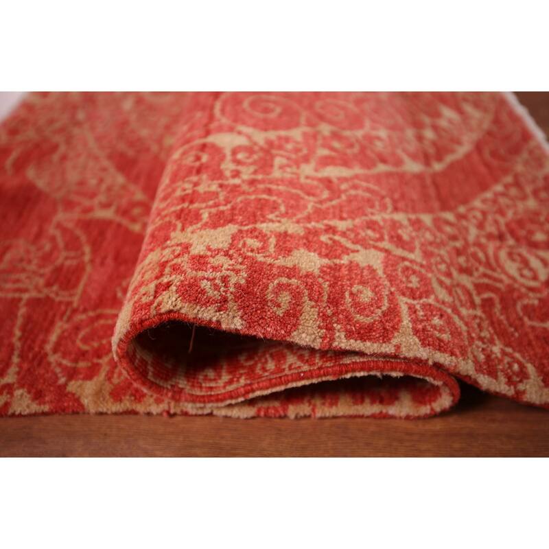 Contemporary Oriental Runner Rug Handmade Wool Carpet - 3'1"x 10'2"
