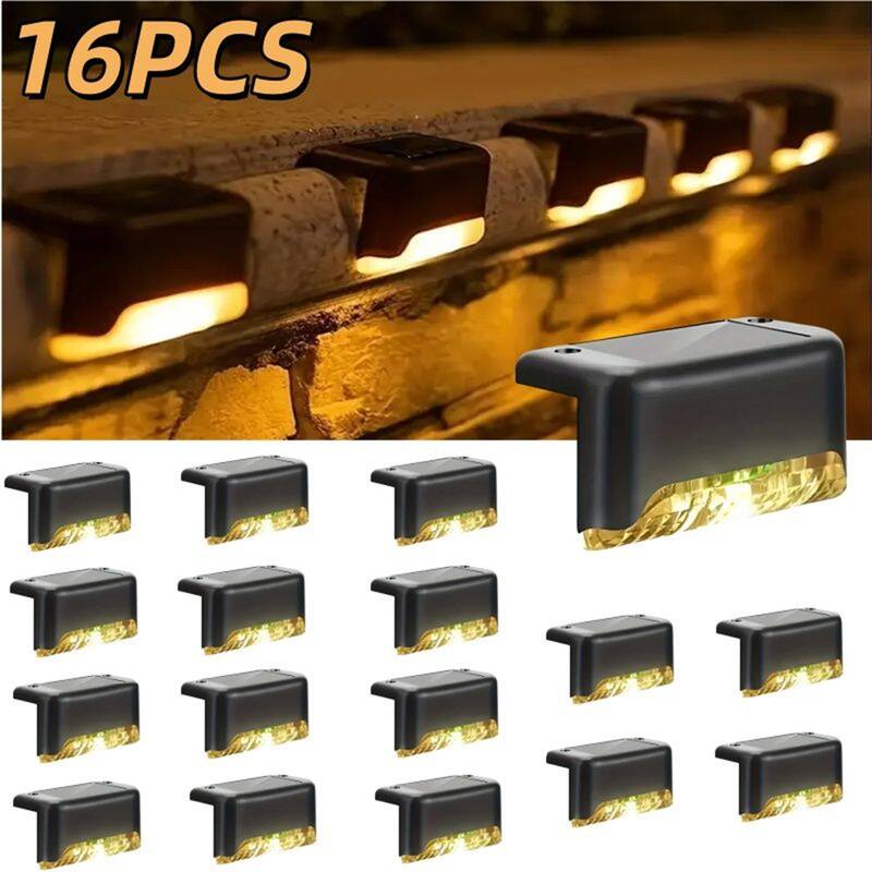 16 Solar Outdoor Deck Lights - warm colour