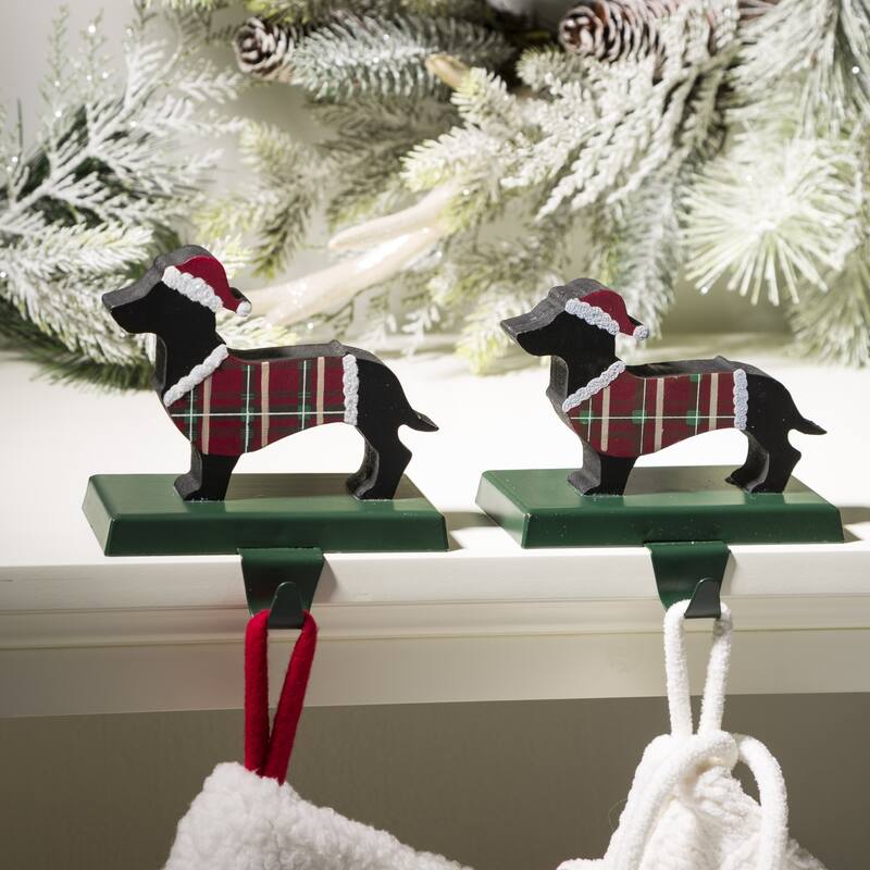 Glitzhome Christmas Wooden/Metal Stocking Holder