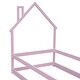 preview thumbnail 6 of 24, Twin Size Wood Bed With House-Shaped Headboard Floor Bed With Fences