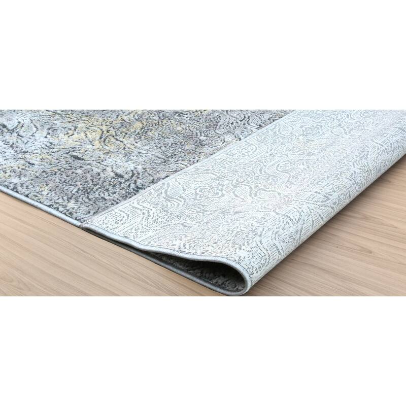 Hypnos Collection Abstract Gray/Blue Area Rug Bed Bath & Beyond 32178835