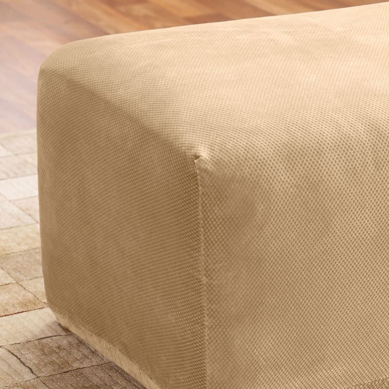 SureFit Stretch Pique Oversized Ottoman Slipcover