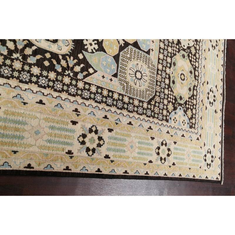 Stunning Geometric Khotan Oriental Area Rug Wool Handmade Carpet - 8'9" x 11'8"