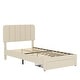 preview thumbnail 40 of 46, VECELO Kids Bed Frame, Plantform Beds with Storage Drawer, Height Adjustable Upholstered Bed, Twin Size Bed Set of 2