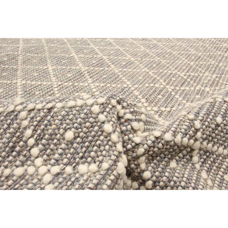 ECARPETGALLERY Braid weave Sienna Grey Wool Rug - 5'0 x 8'0