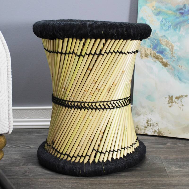 Natural Geo Moray Decorative Handwoven Jute Accent Stool