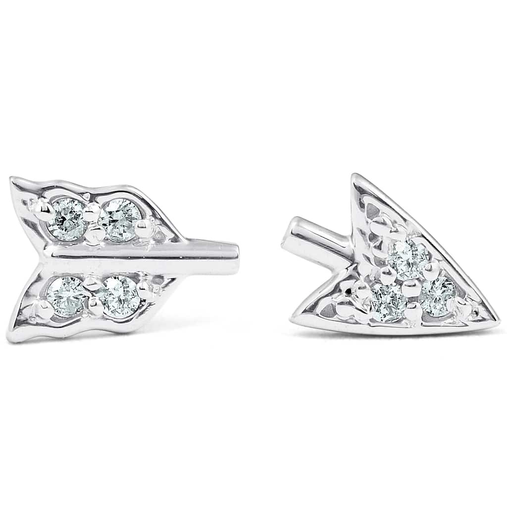 Bliss Diamond White Gold Arrow Diamond Studs Womens Dainty Fashion Earrings