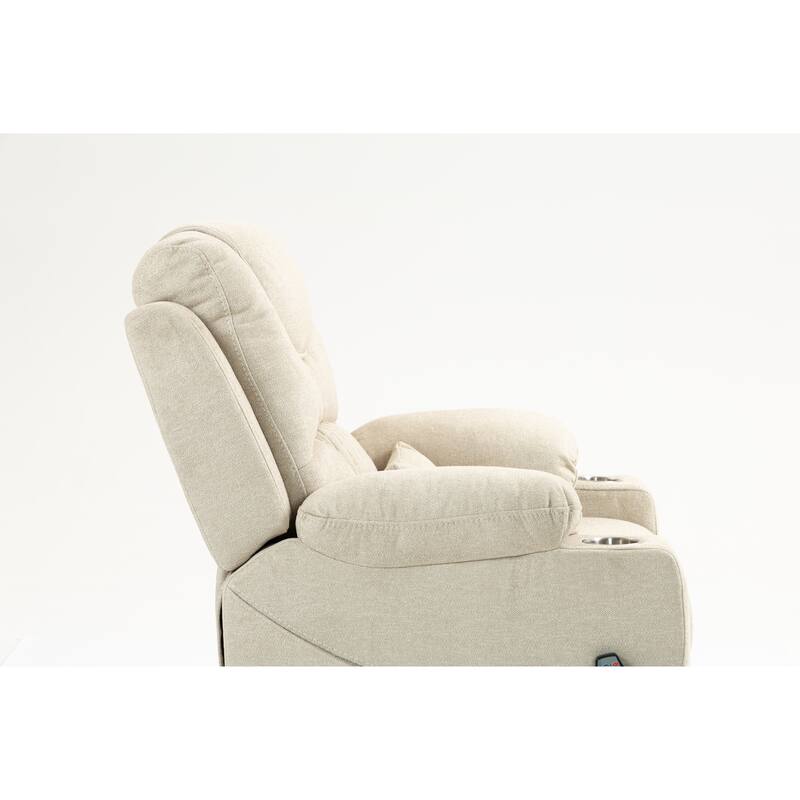 Velvet Oversized Power Lift Recliner Chair, Dual OKIN Motors & Cup Holders