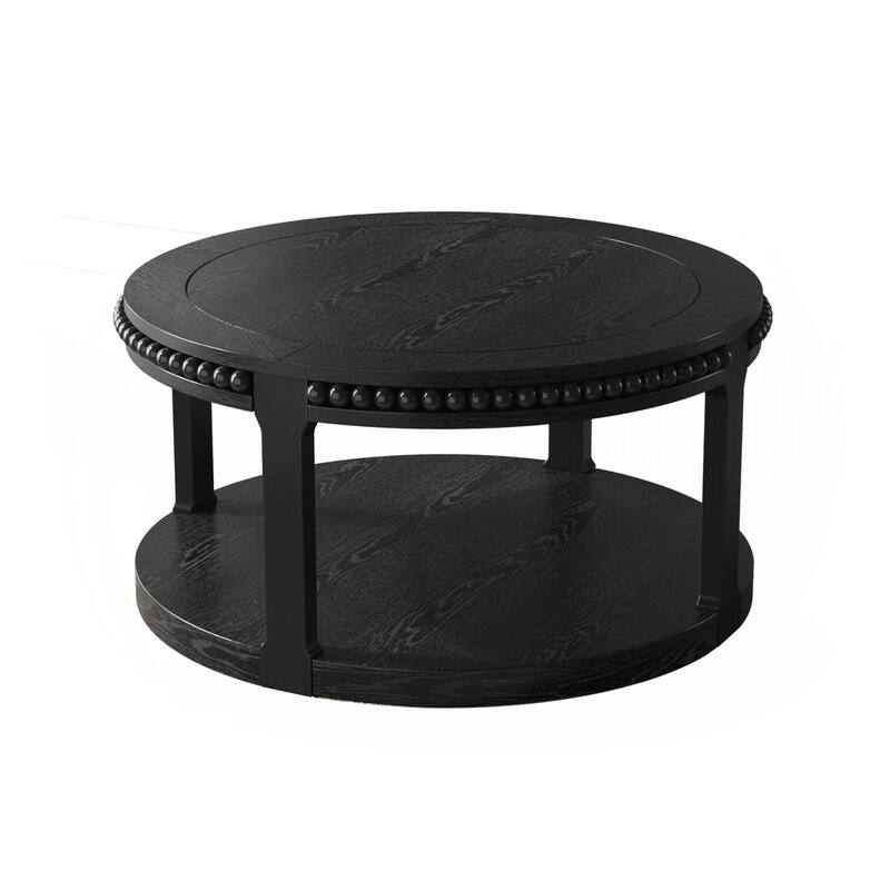 31.5 Inch Round Solid Wood Coffee Table & Sofa Table