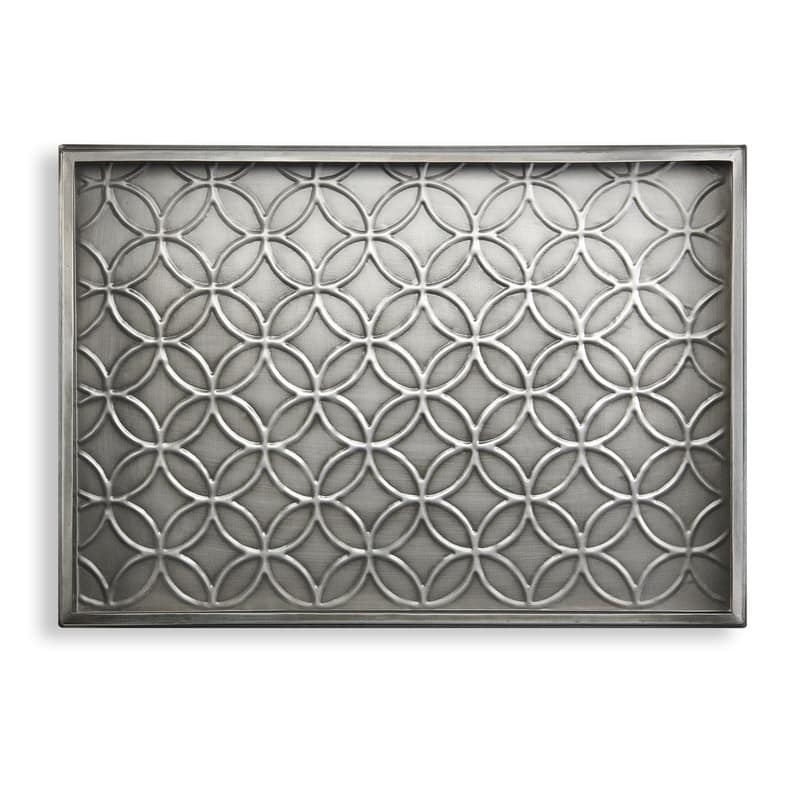 20" Double Circles Boot Tray for Boots, Shoes, Plants, Pet Bowls, and More, Dark Zinc, Gray Finish by Good Directions