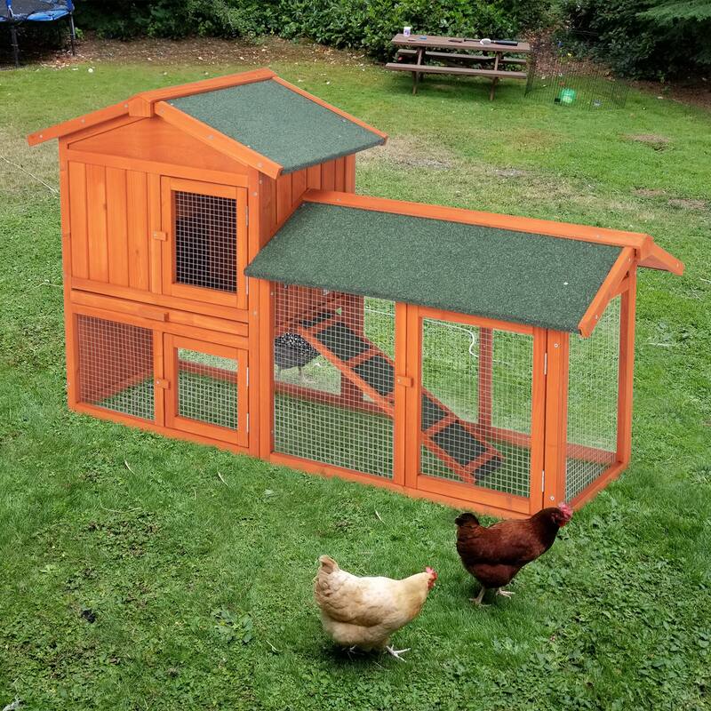 61" Fir Wood Outdoor Garden Cage with Lightweight Strong Wire Panels for Small Animal