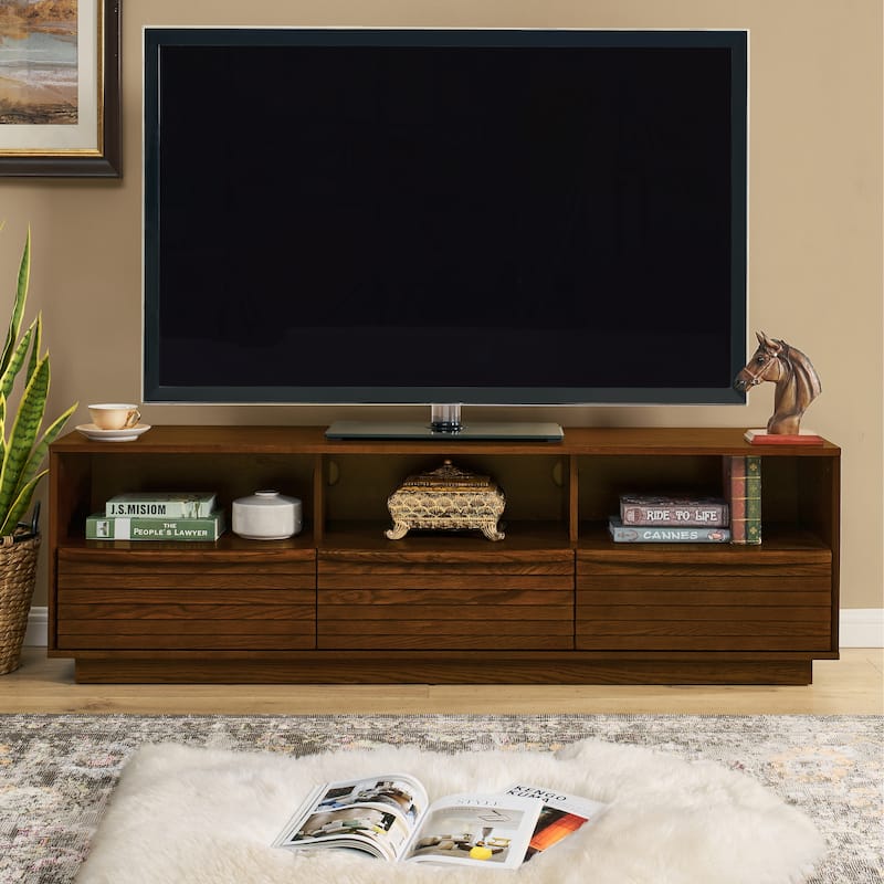 63" Mid Century TV Stand with 3 Drawers and 3 Shelves