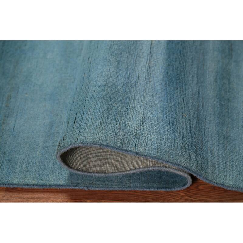 Light Blue Gabbeh Modern Rug Handmade Wool Carpet - 3'9" x 6'0"
