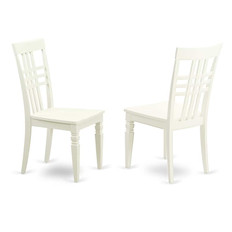 HomeStock 3-Piece Square Linen White Finish Solid Wood Top Dining Table with 2 Chairs