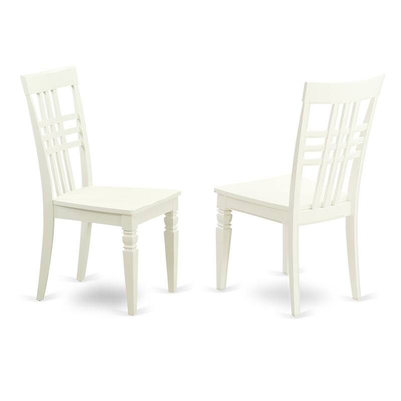 HomeStock 5-Piece Linen White Finish Solid Wood Top Dining table with 4 Chairs with Lattice Back
