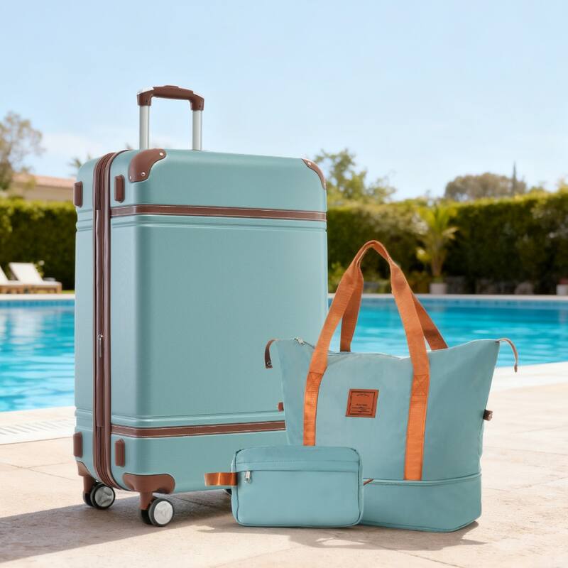 Vintage 28" ABS Hardshell Luggage w/Double Spinner Wheels & TSA Lock