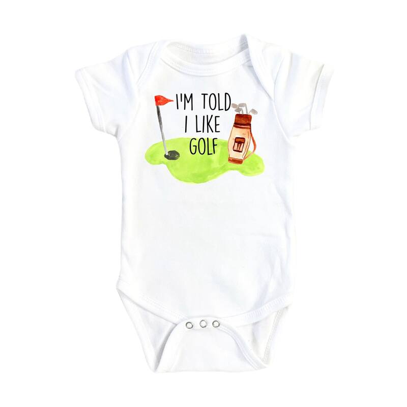 I Love Golf - Baby Boy Girl Clothes Infant Bodysuit Funny Cute Newborn - White - 6-9M