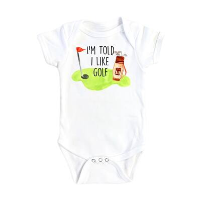I Love Golf - Baby Boy Girl Clothes Infant Bodysuit Funny Cute Newborn