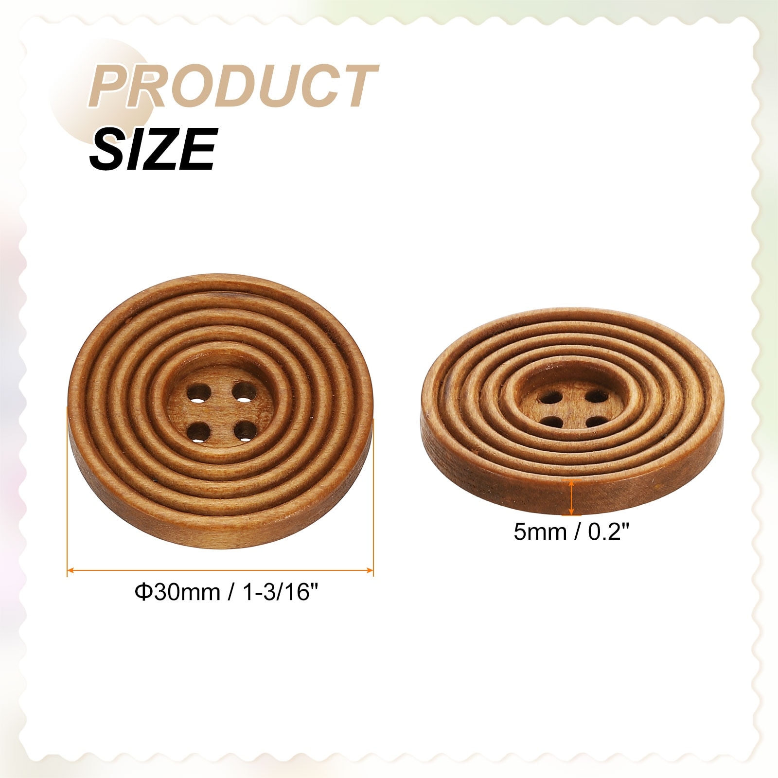 DIY Sewing Buttons Wooden Round Flat Craft Replacement Button for Sewing Clothing Handmade Crafts