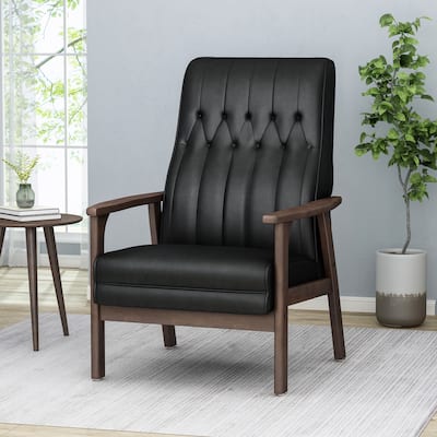 Modern Faux Leather Upholstered Accent Chair聽