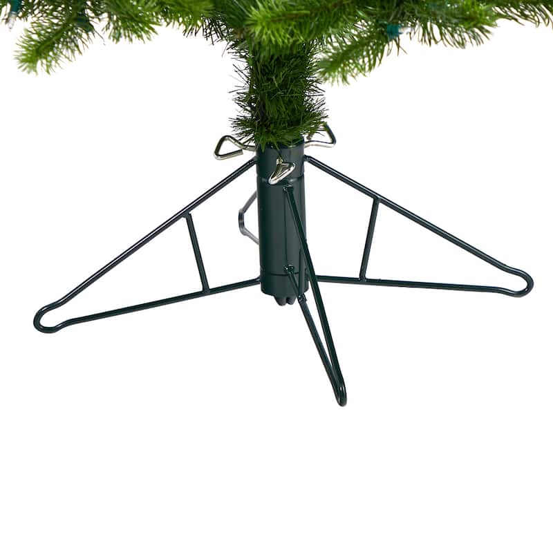 6ft. Slim Spruce Artificial Christmas Tree with 300 Warm White Multifunction LED Lights & 724 Branches - Holiday X-Mas Glow