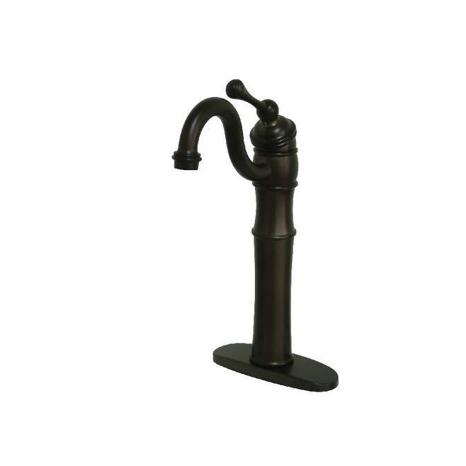 Kingston Brass Victorian Bathroom Faucet with Deck Plate and Metal - Oil Rubbed Bronze