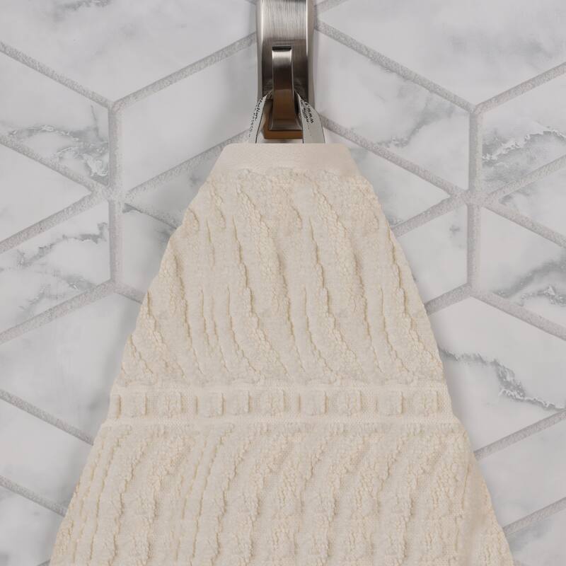 Superior Chevron Zero Twist Solid and Jacquard Cotton 6 Piece Towel Set