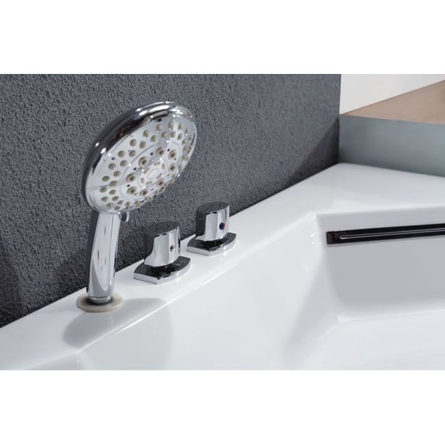 Eago 59" Soaking Bathtub for Corner Installations with Center Drain