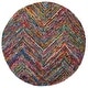 preview thumbnail 13 of 57, SAFAVIEH Handmade Nantucket Eftichia Contemporary Cotton Rug 4' x 4' Round - Red/Multi