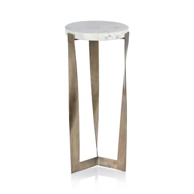 Cirebon Marble on Antique Brass Cocktail Table