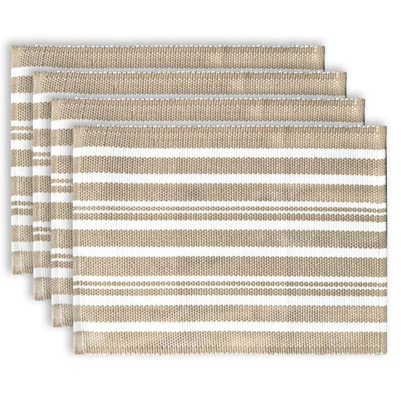 Fabstyles Broadway Set of 4 Stripe Cotton Placemats - 13x19