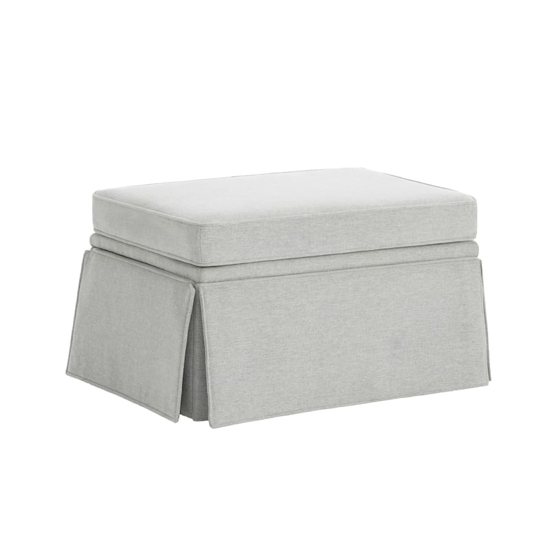 2 Set Rectangle Chenille Upholstered Storage Ottoman