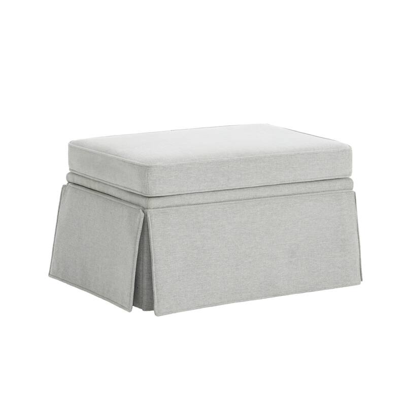 Modern Chenille Swivel Armchair and Storage Ottoman