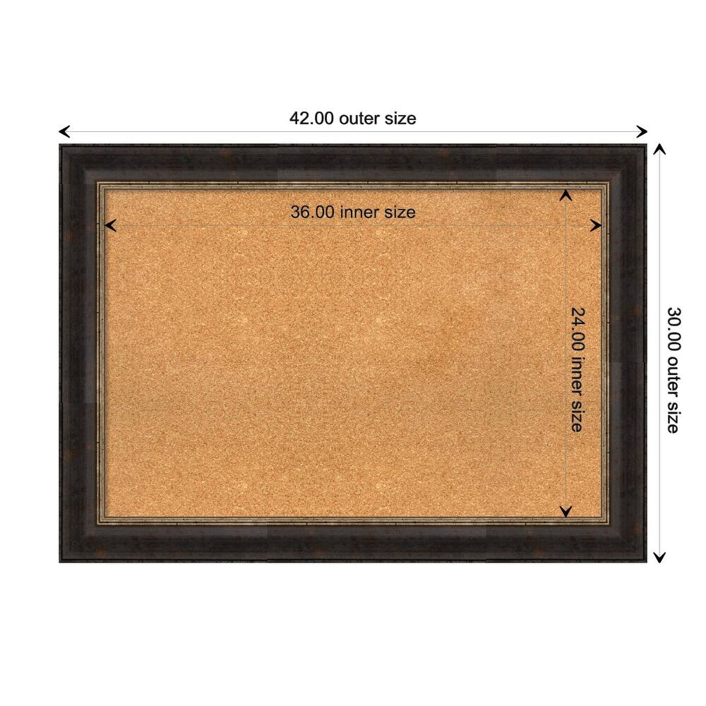 Varied Black Framed Natural Corkboard Bulletin Board