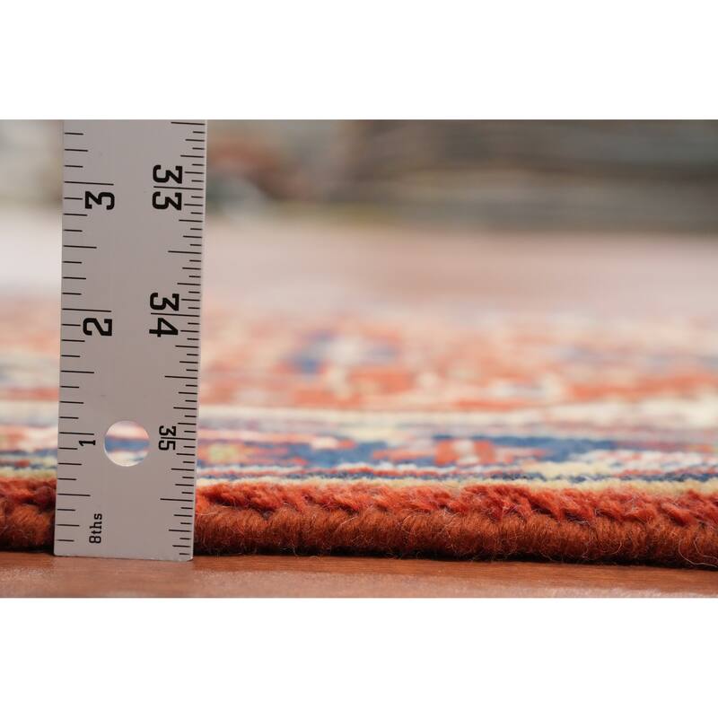 Hand Knotted Oriental 100% Wool Carpet Traditional Medallion Oranges & Rust Heriz (serapi) Area Rug - 3' 0'' X 2' 0''