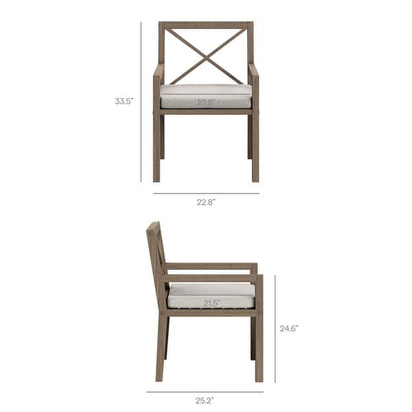 dimension image slide 5 of 6, Northlake 9-Piece Outdoor Patio Teak Wood Dining Set