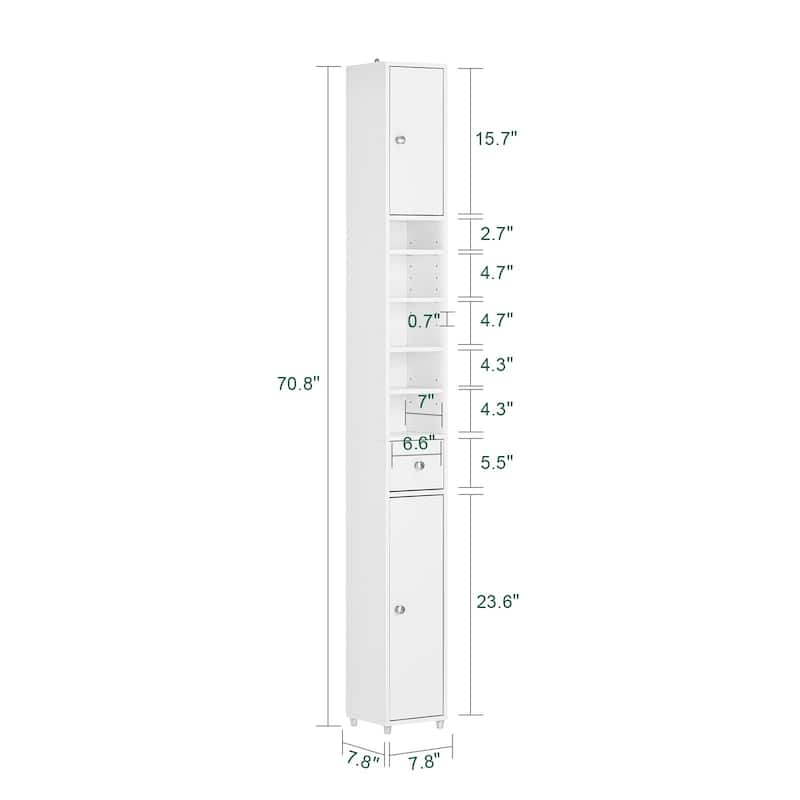 SoBuy BZR34-W, Bathroom Tall Cabinet Cupboard Storage Cabinet