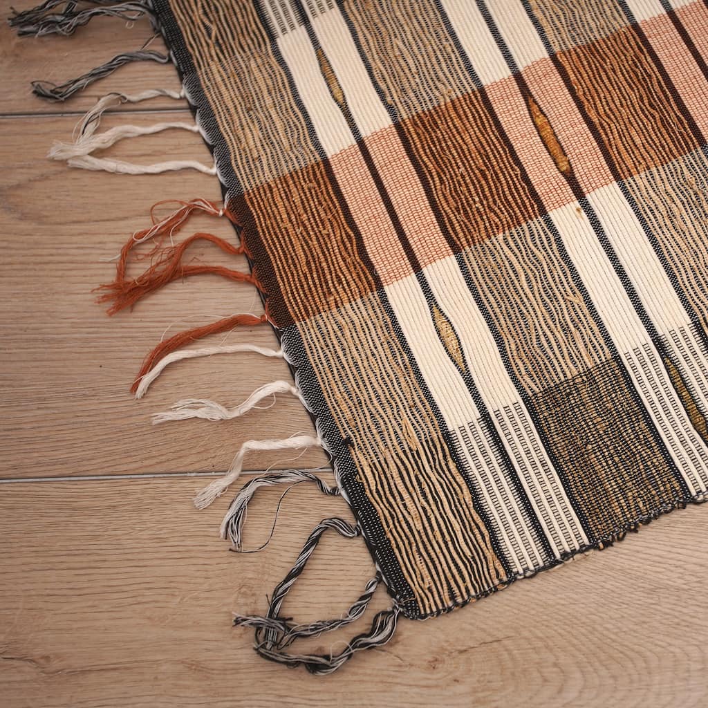 Novica Handmade Checkered Colors Cotton Blend Table Runner