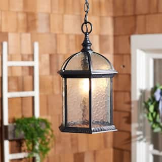 SAFAVIEH Outdoor Lighting Collection Falyn 10" Modern & Contemporary Outdoor Pendant - 10" W x 16" D x 9" H