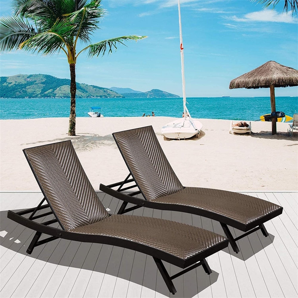 Outdoor chaise hotsell lounge with armrests