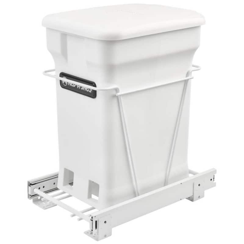Rev-A-Shelf RV Series Bottom Mount Single Bin Trash Can - 24 Quart - White