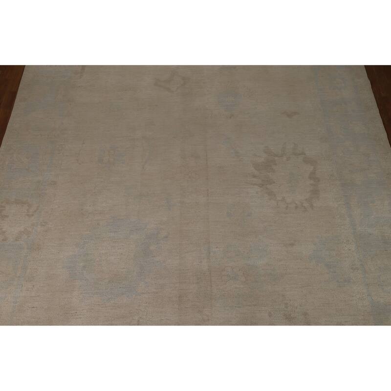 Vegetable Dye Oushak Turkish Area Rug Handmade Oriental Wool Carpet - 9'0"x 11'10"