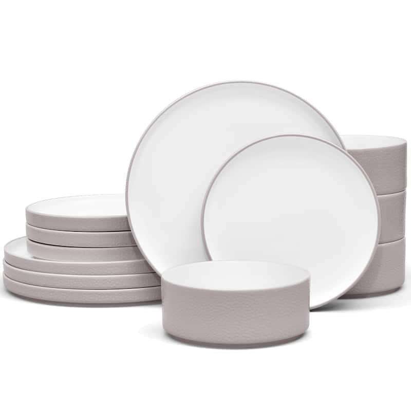 Noritake Colortex Stone 12-Piece Stax Dinnerware Set, Service For 4 - 12-Piece - Taupe