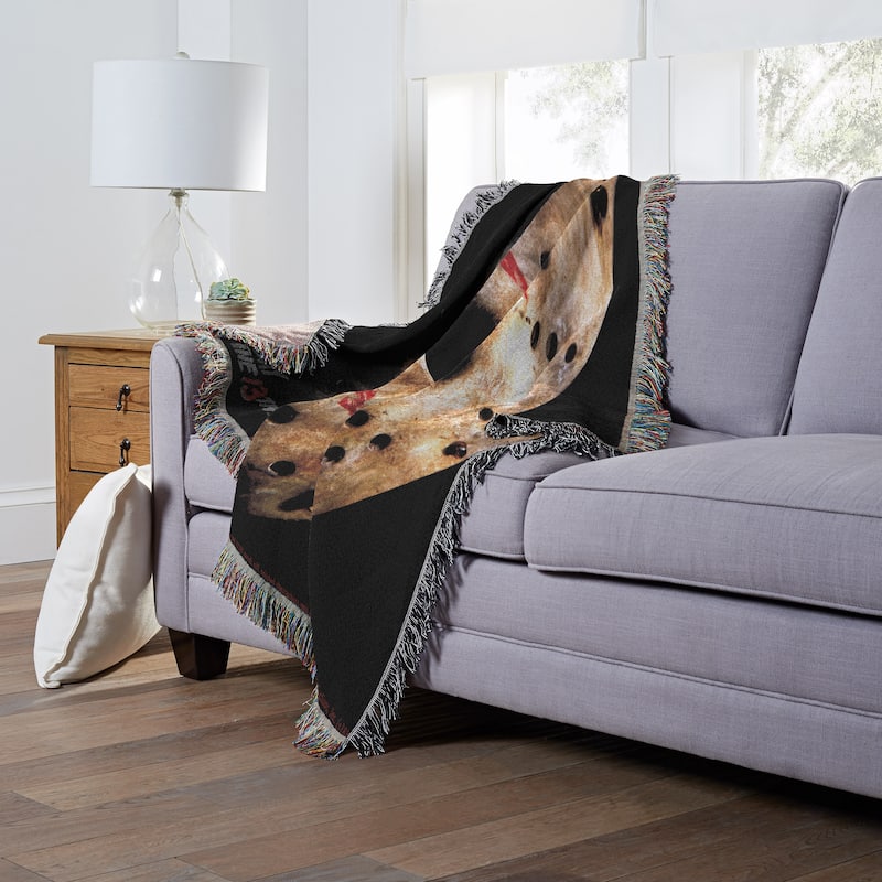 Friday The 13th His Mask Woven Tapestry Throw Blanket